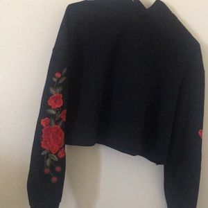 Embroidered floral crop top